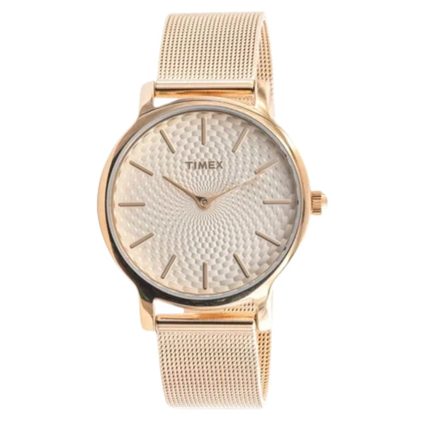 Timex Stainless steel case watch in beige