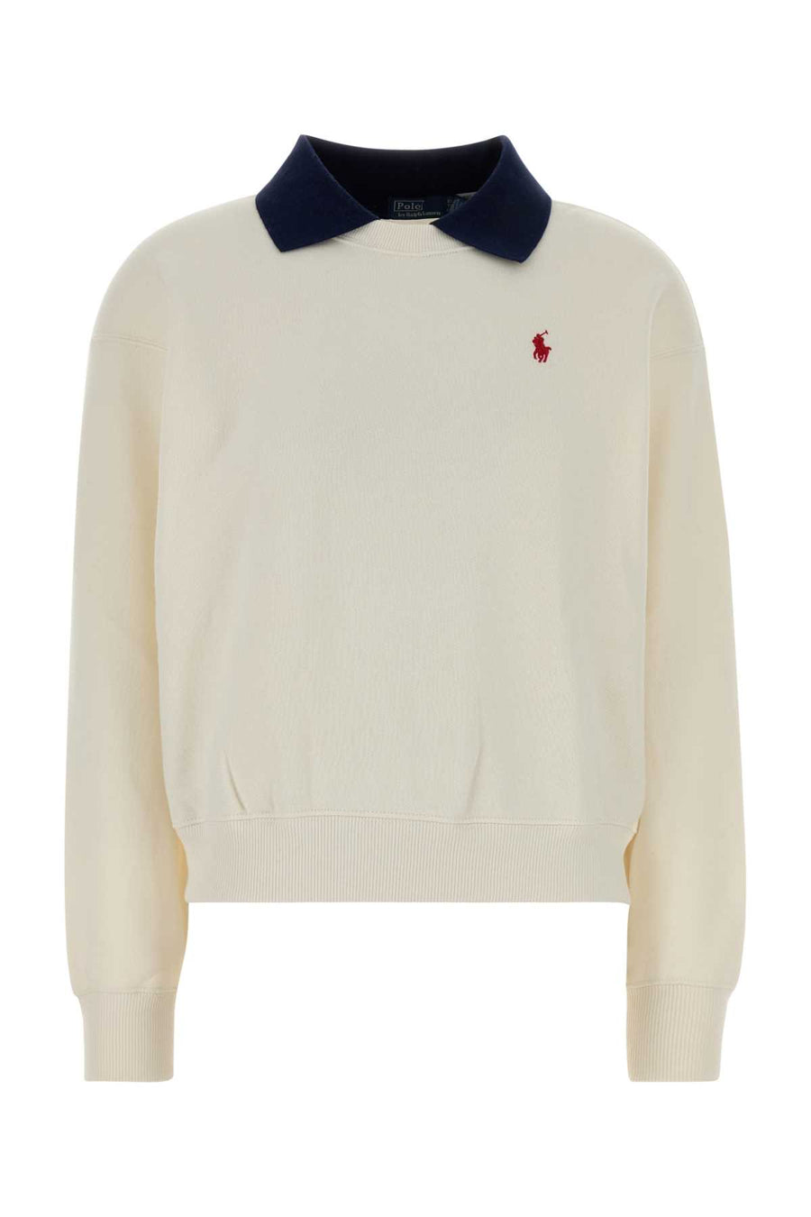 Ivory Cotton Blend Sweatshirt Warmwhite Exterior: Polyester Felpe