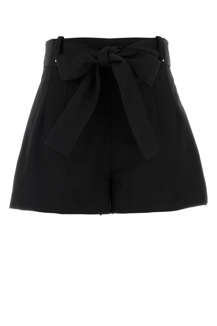Black Polyester Blend Shorts 999 Exterior: Cotton
