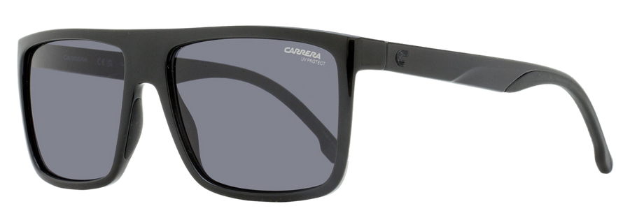 Carrera Flat-Top Rectangular Sunglasses 8055-S 807ir Black 58mm Plastic (injected)