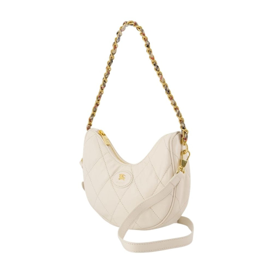 Ll Horseshoe Chain Shoulder Bag - Burberry Leather White Lambskin / Shoulder-hobo-bags
