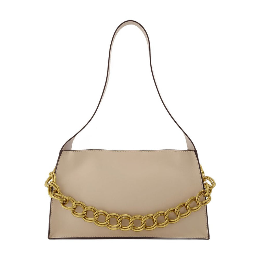 Manu Atelier Leather shoulder bag in beige