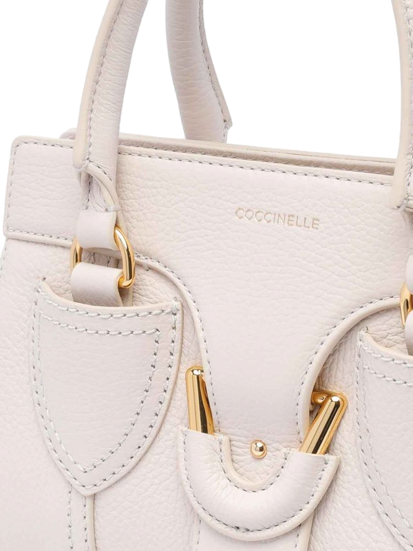 Coccinelle 100% Cow Leather shoulder bag in white
