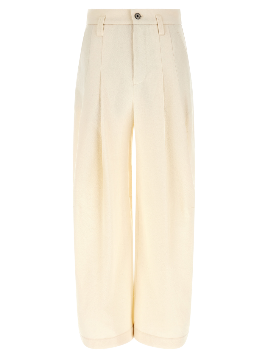 White Cotton Casual Pants