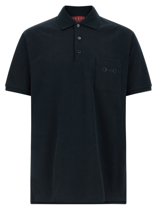 Gucci 100% cotton polo in navy