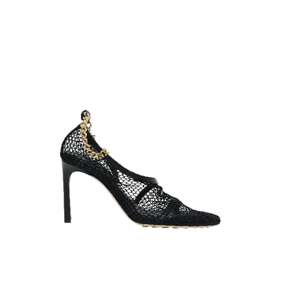 Bottega Veneta Mesh upper; rubber sole heel in black