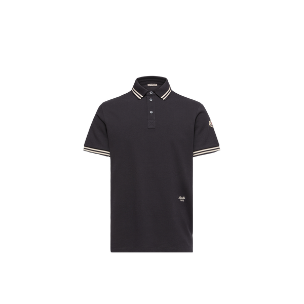 Moncler Cotton piqué polo in black