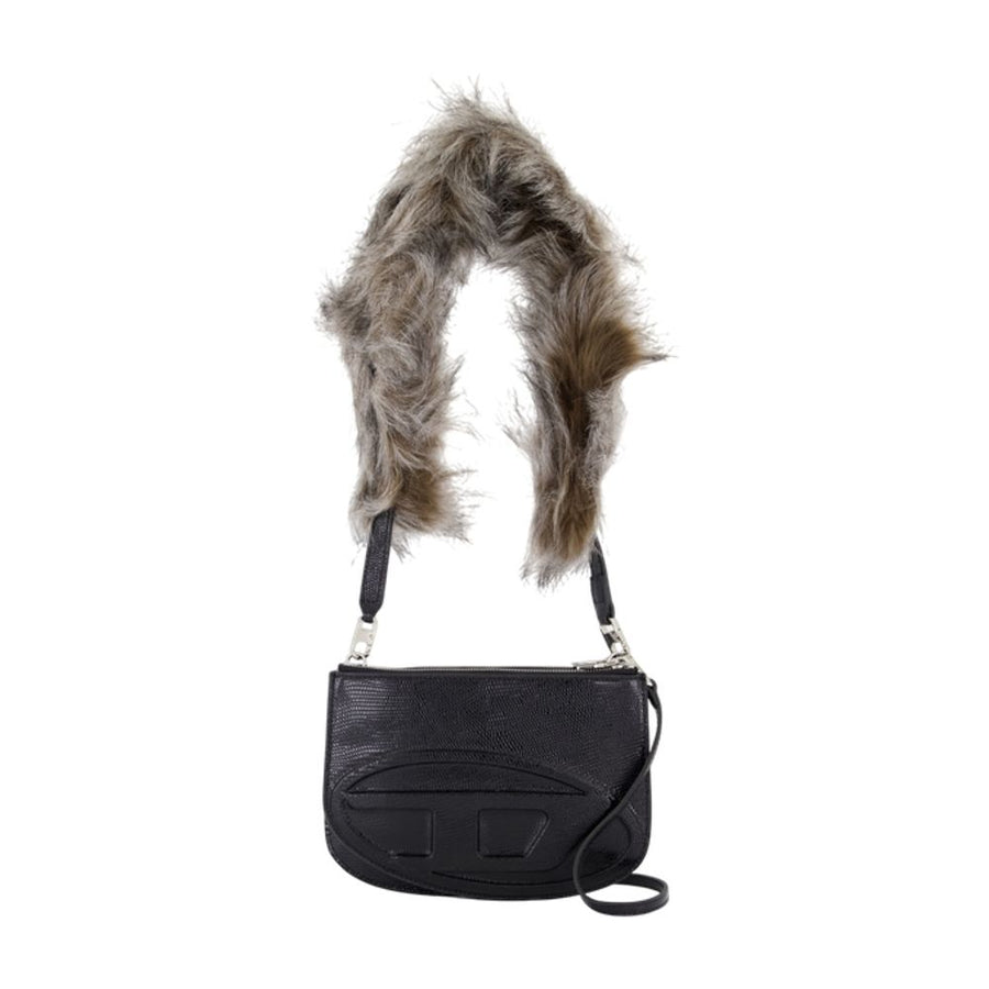 Diesel Calfskin crossbody bag in black