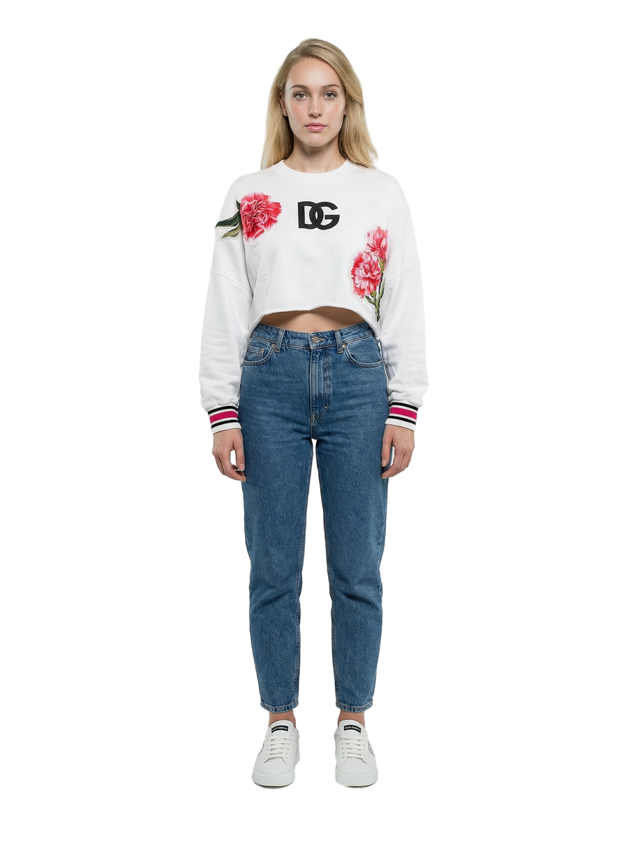 White Cotton Sweatshirt Clothing