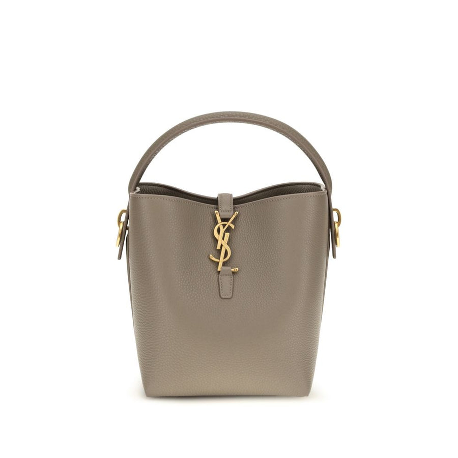 Saint Laurent 100% Calf Leather Bos Taurus bucket bag in beige