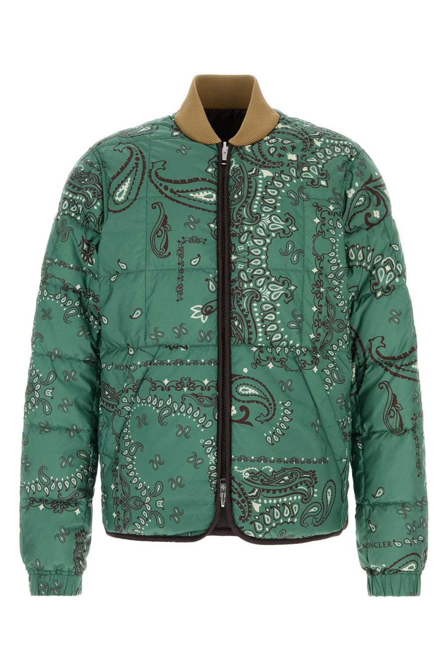Moncler Bomber Exterior: 100% Polyester; Lining: 10% Nylon; Padding: 90% Down down jacket in green