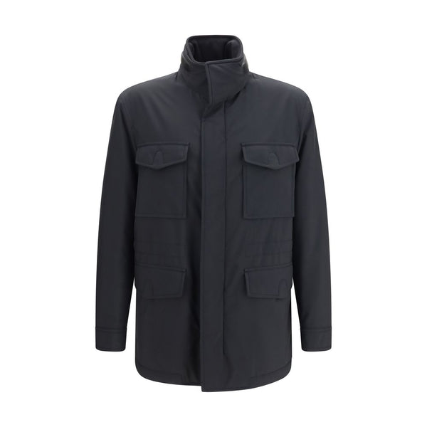 Blue Wool Oves Aries Full-Length Jacket Clothing