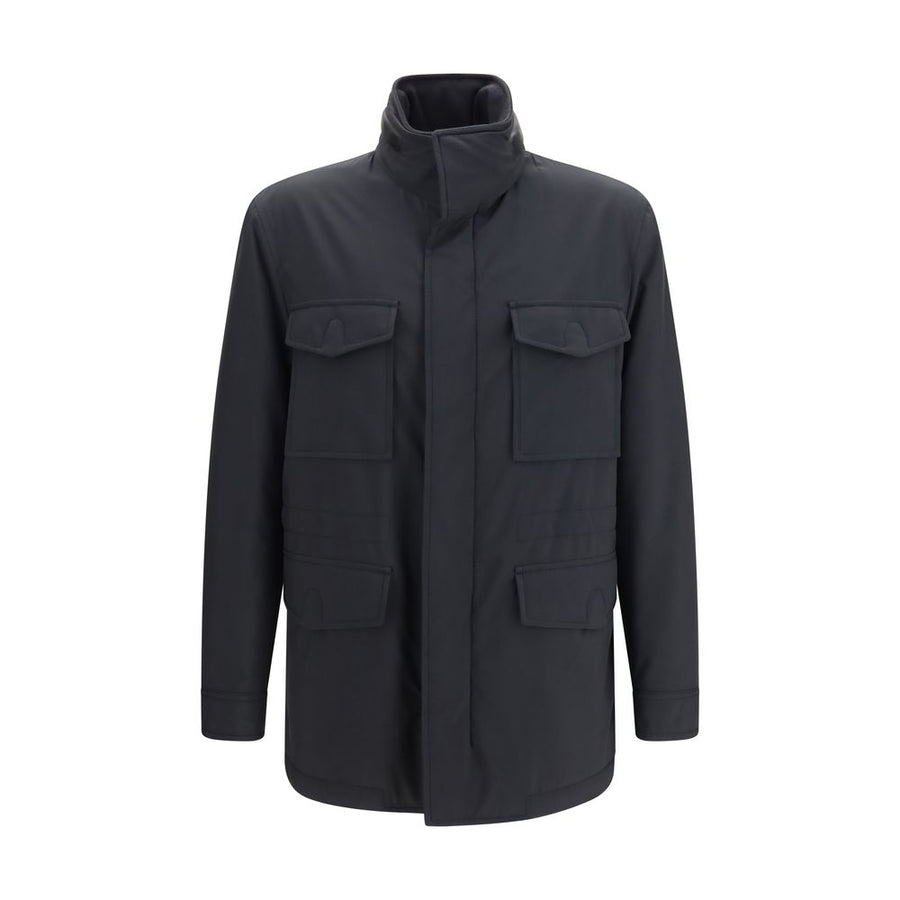 Blue Wool Oves Aries Full-Length Jacket Clothing