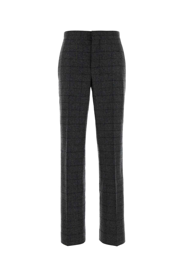 Embroidered Wool Pant Fantasiagrigio Exterior: Virgin Pantaloni