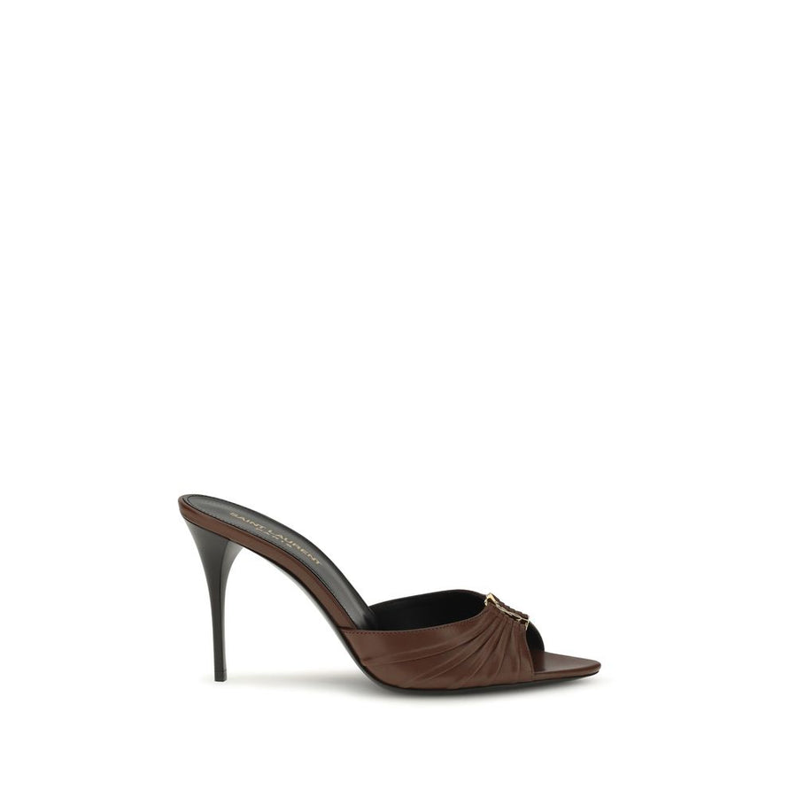 Saint Laurent 100% Calf Leather Bos Taurus mule in brown