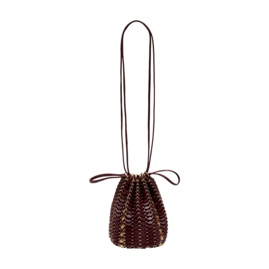 Rabanne calfskin shoulder bag in burgundy