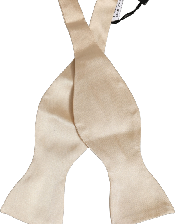 Dolce & Gabbana 100% Silk bow tie in beige