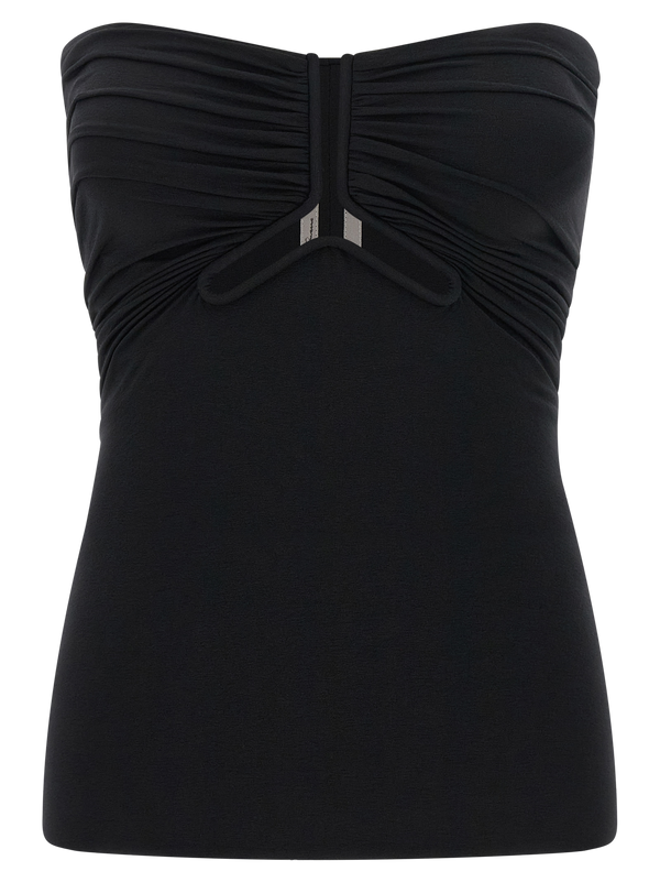 Rick Owens 91% nylon tank top in black