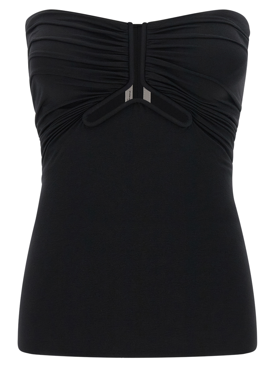 Rick Owens 91% nylon tank top in black