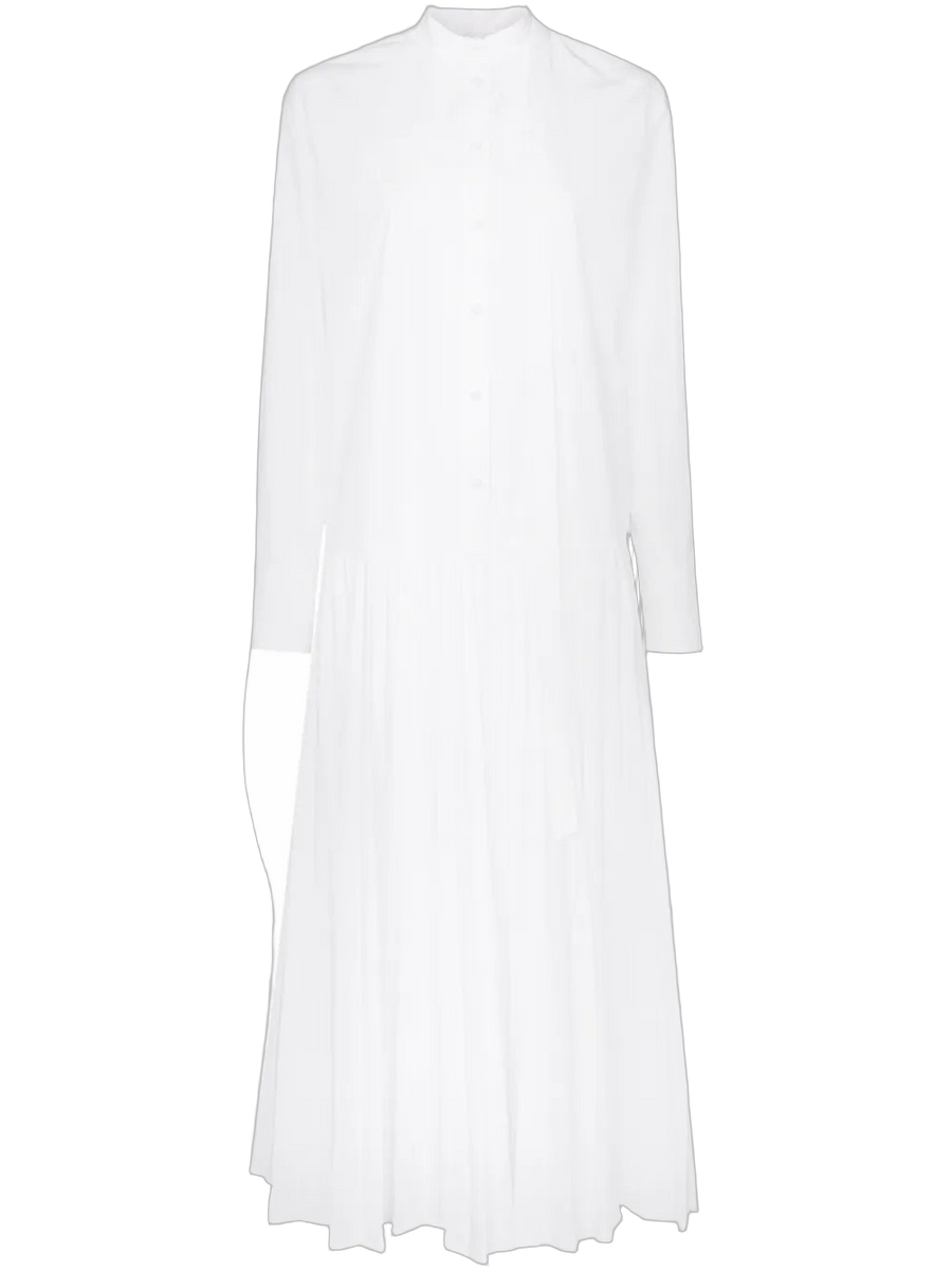 Valentino Cotton-blend poplin dress in white