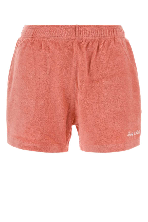 Salmon Terry Fabric Andy Shorts Flamingowhite Exterior: Cotton