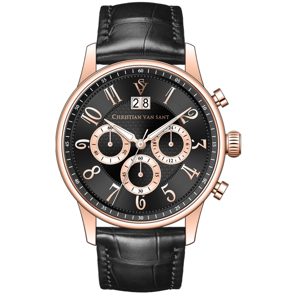 Christian Van Sant Stainless steel case watch in black