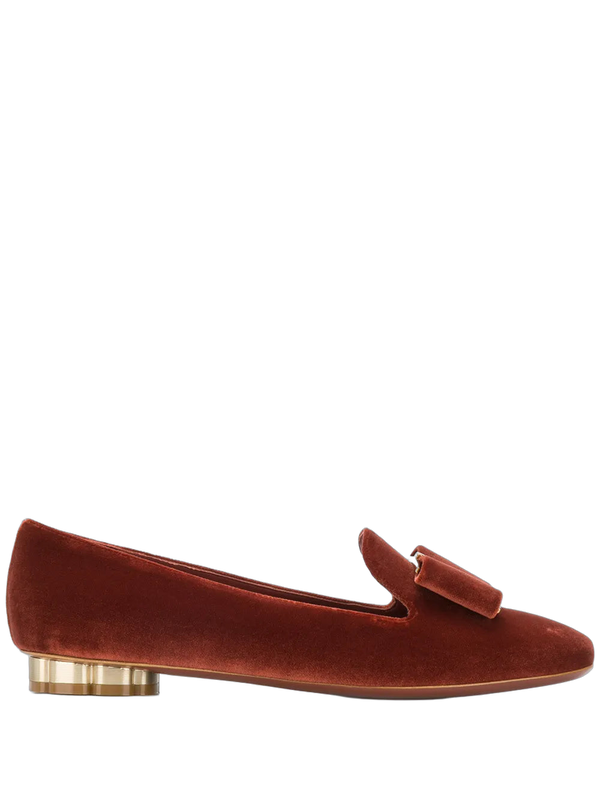 Ferragamo Velvet loafer in red
