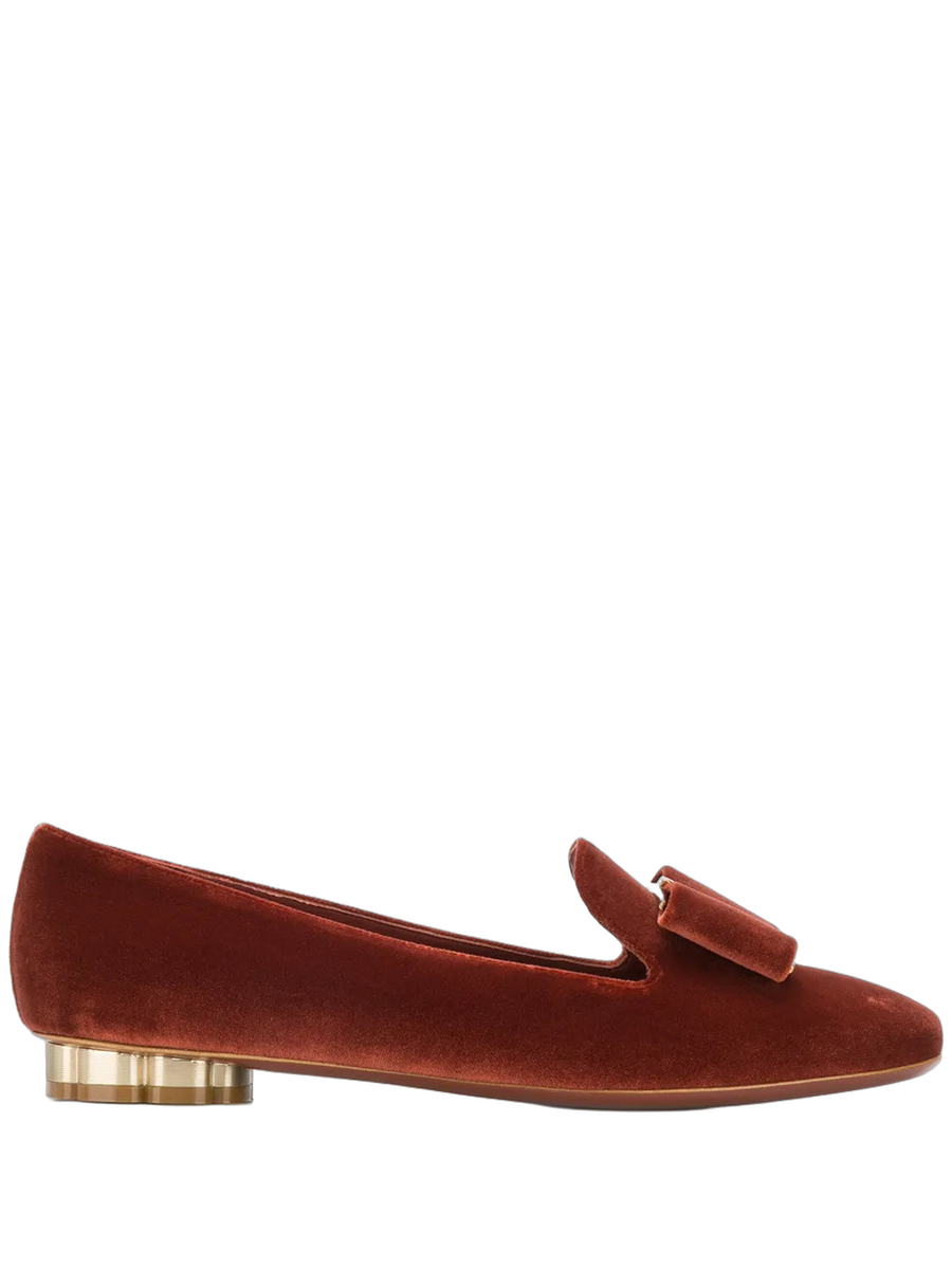 Ferragamo Velvet loafer in red
