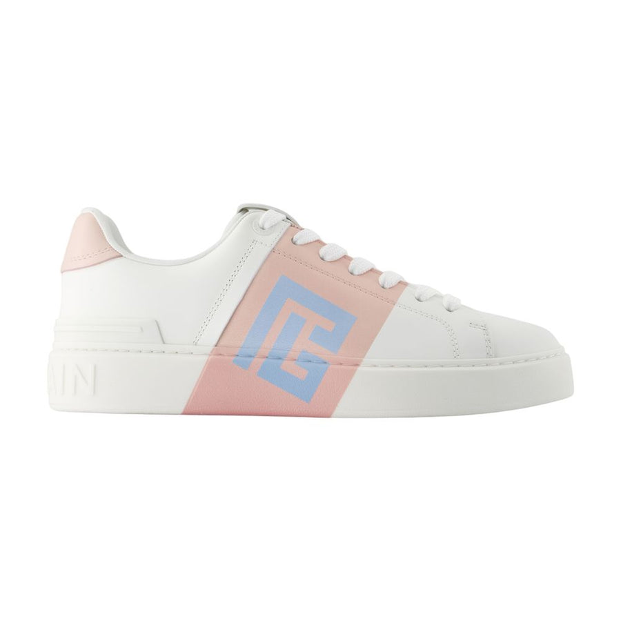 Balmain calfskin sneaker in white