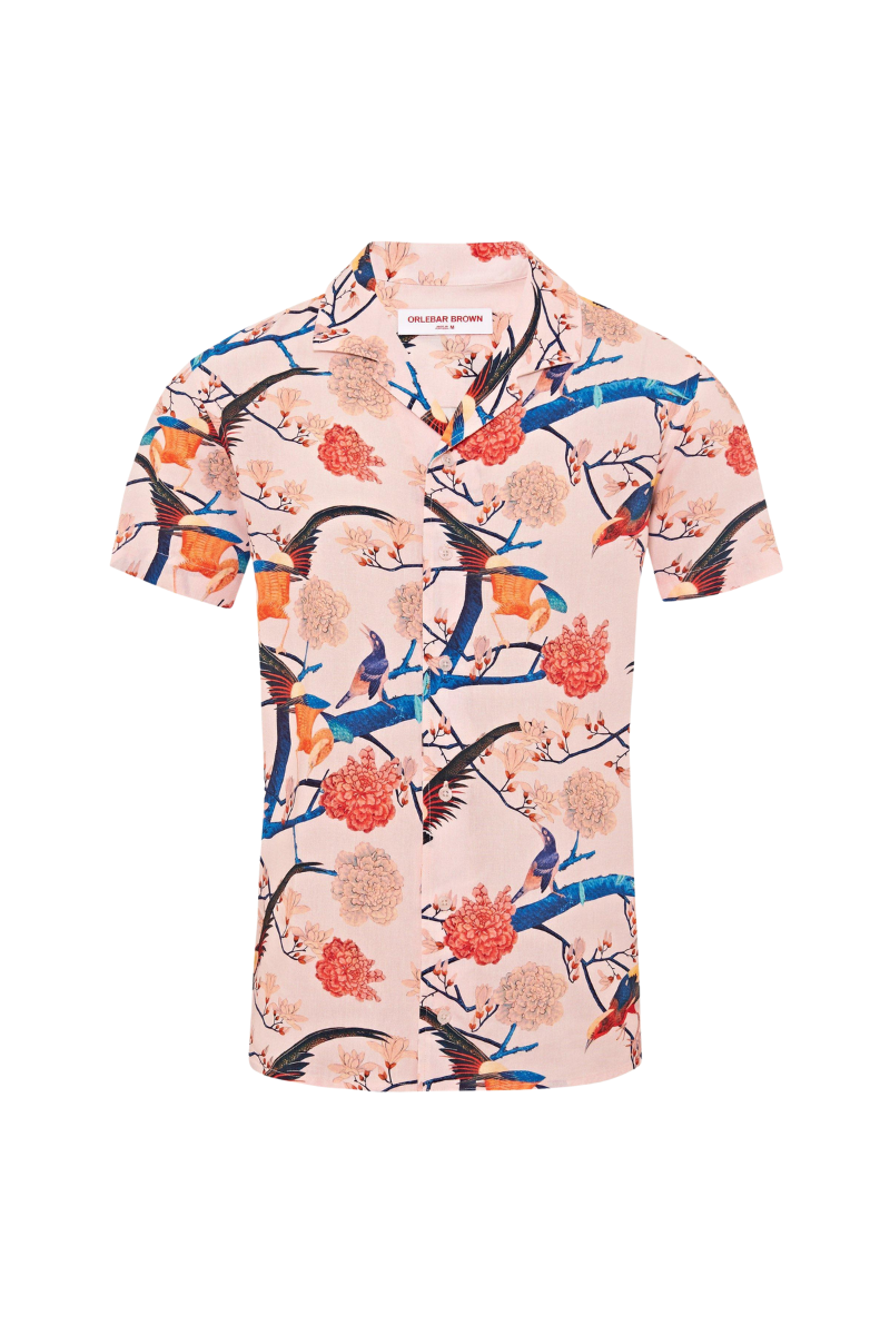 Orlebar Brown 20% Linen shirt in blush