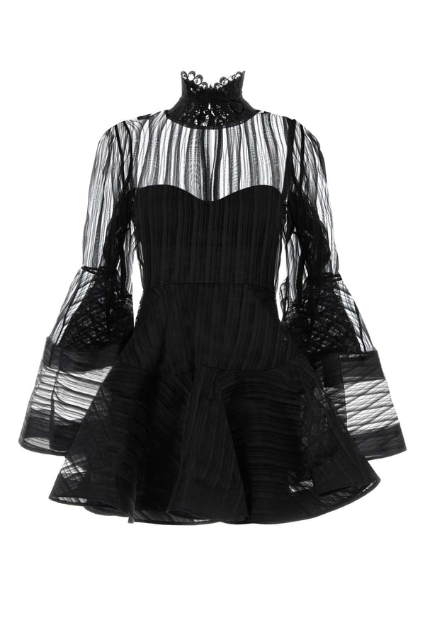 Black Organdy Valiant Mini Dress Abiti