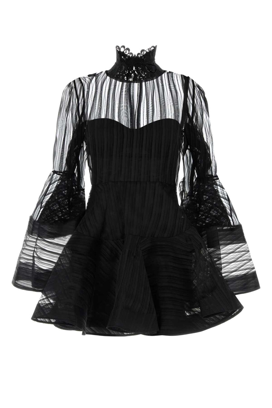 Black Organdy Valiant Mini Dress Abiti