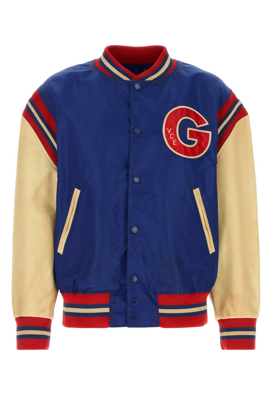 Golden Goose Deluxe Brand Exterior: 100% Nylon 100% Bovine leather Lining: 100% Fabric jacket in navy