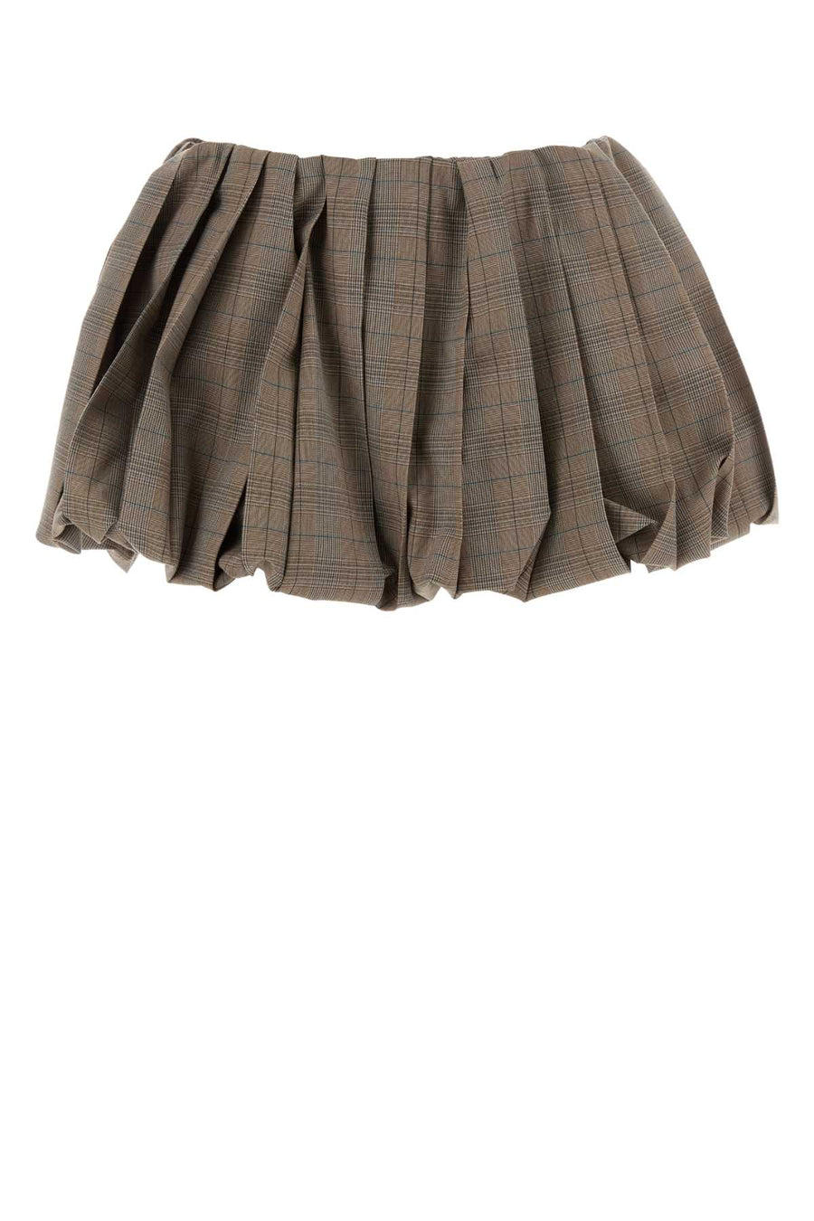 Embroidered Wool Mini Skirt Tabacco Gonne