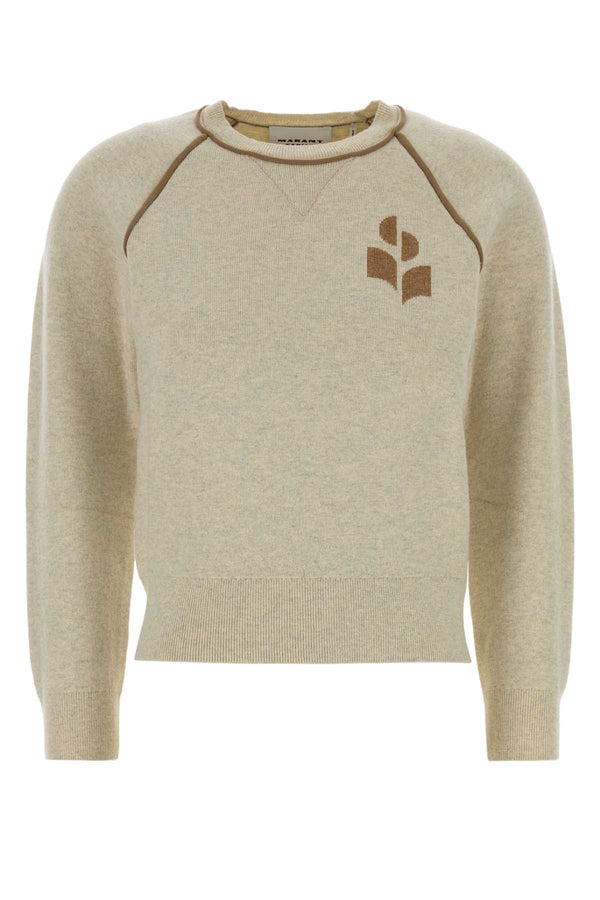Melange Sand Cotton Blend Loriby Sweater Lightgreycamel Maglie