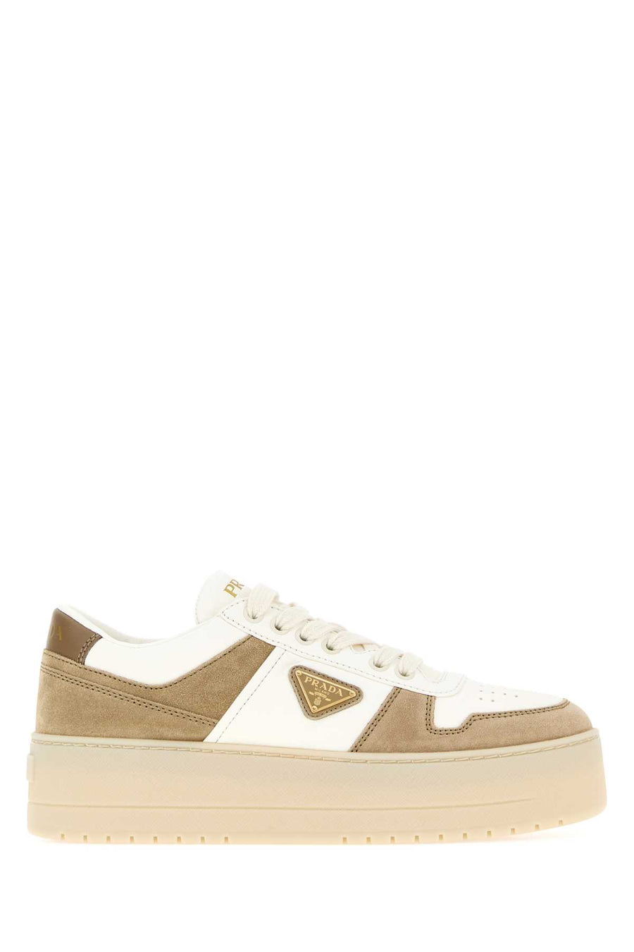 Prada Bold Exterior: 100% Leather sneakers in beige