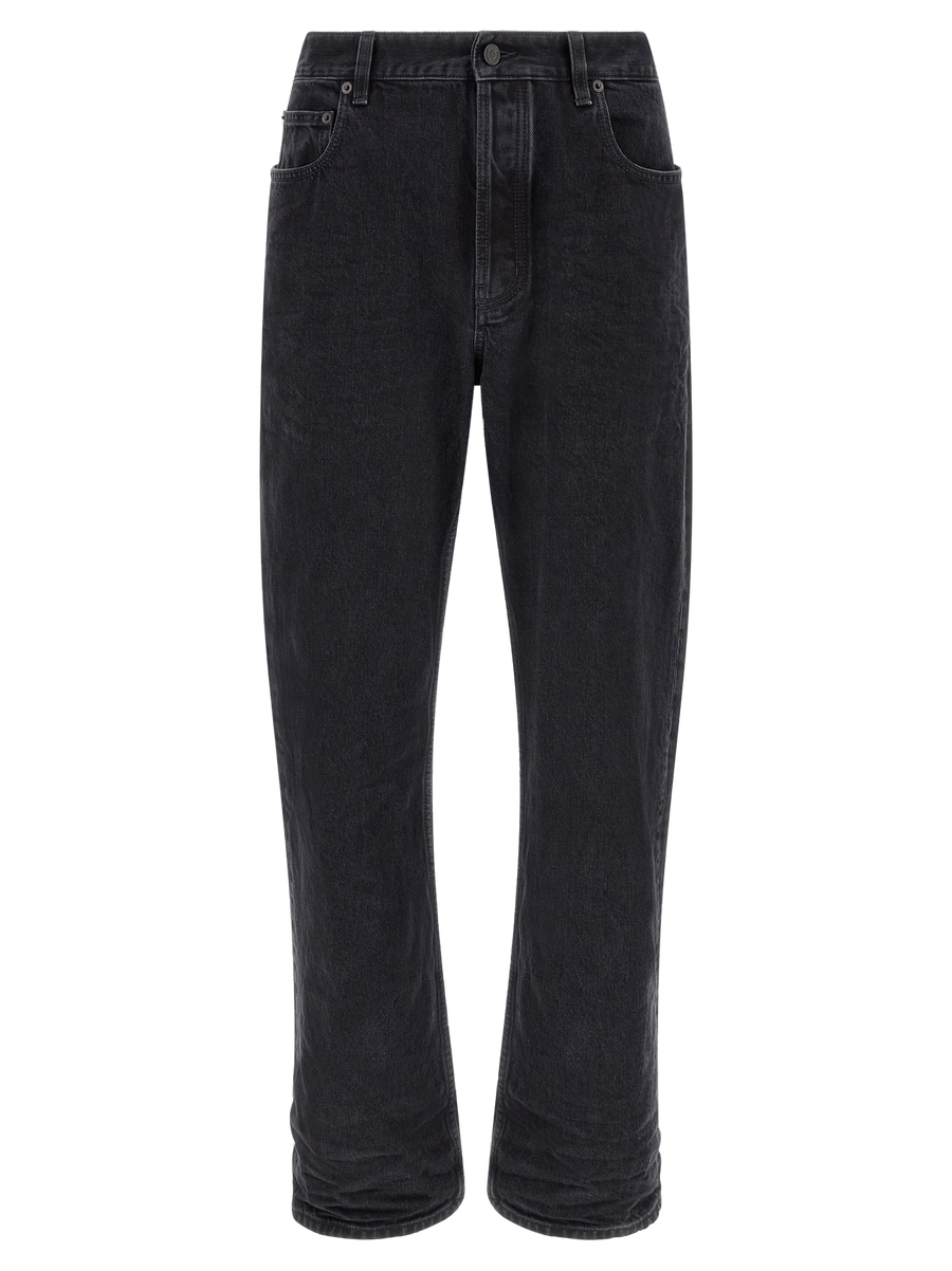 Black Cotton Relaxed Fit Jeans Clothing