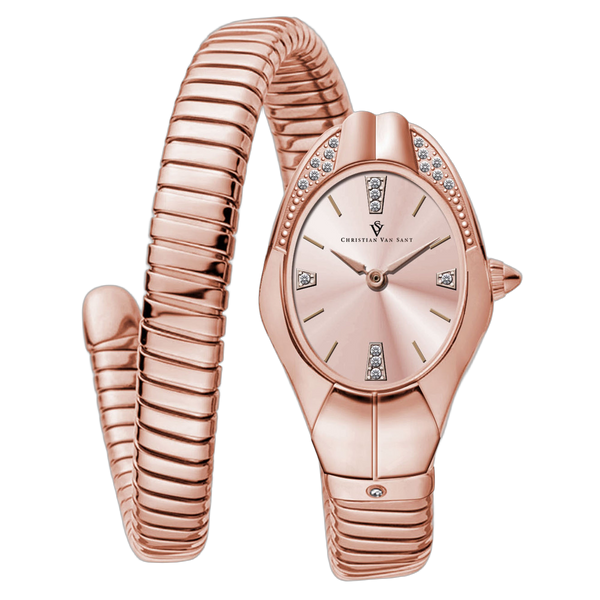 Christian Van Sant Stainless steel case and bracelet watch in rose gold