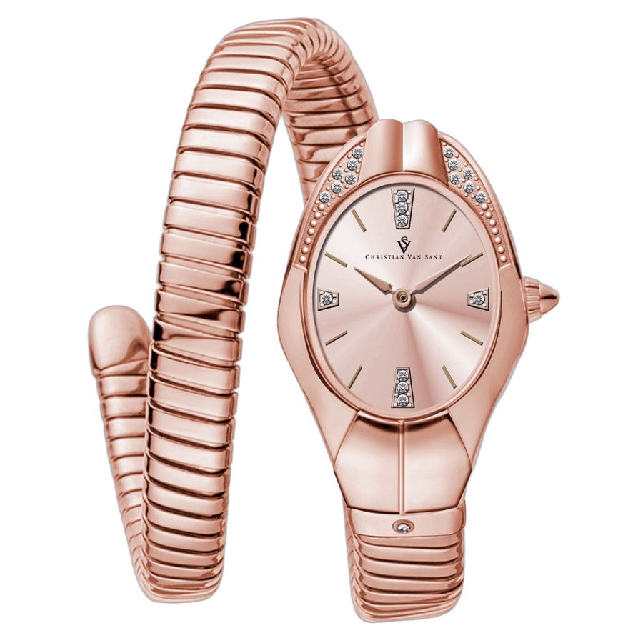 Christian Van Sant Stainless steel case and bracelet watch in rose gold
