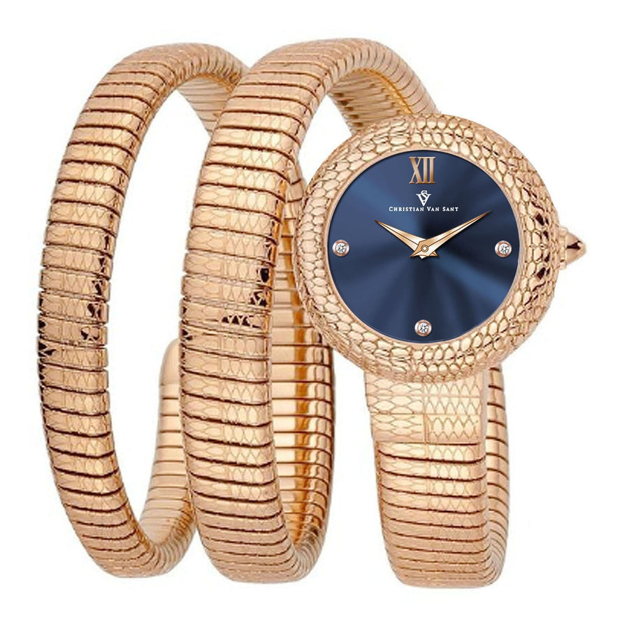 Christian Van Sant Stainless steel case and bracelet watch in rose gold