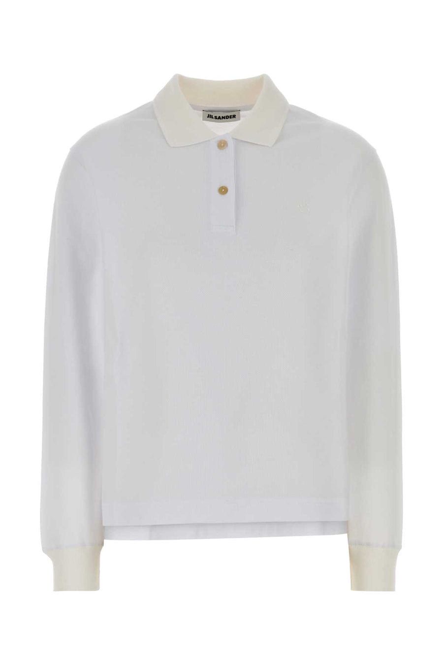 White Piquet Polo Shirt 100 Exterior: Cotton