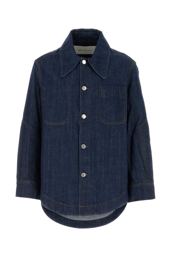AMI Paris 100% Cotton shirt in navy