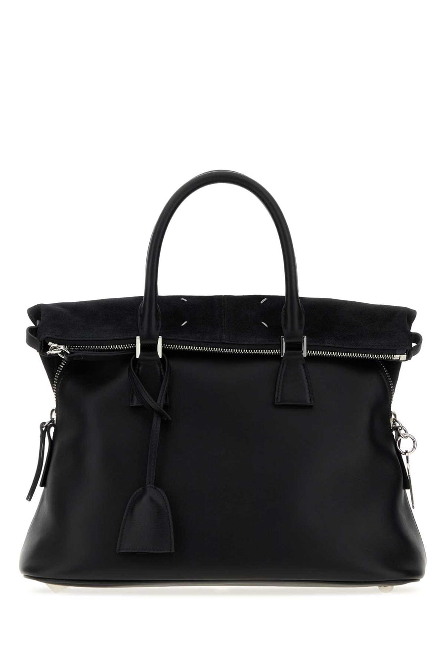 Maison Margiela Soft Exterior: 100% Leather top handle bag in black