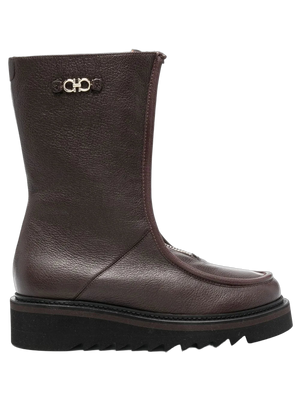 Ferragamo Calf leather ankle boot in brown