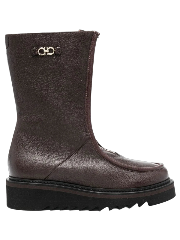 Ferragamo Calf leather ankle boot in brown