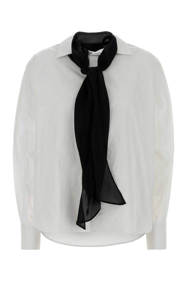 White Poplin Shirt Offwhitewithsatintie Exterior: Polyester Cotton Camicie