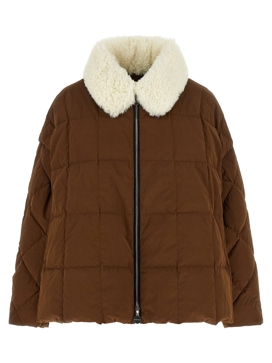 Brown Polyester Full-Length Jacket Clothing