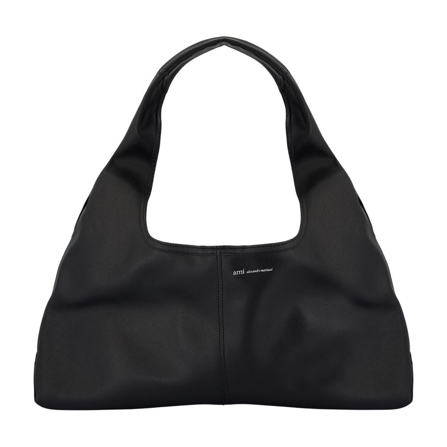 AMI Paris Calfskin shoulder bag in black