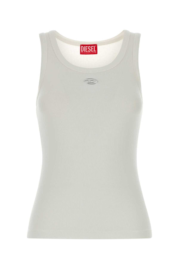 White Stretch Cotton T-Ank Tank Top 141 Exterior: Elastane Maglie