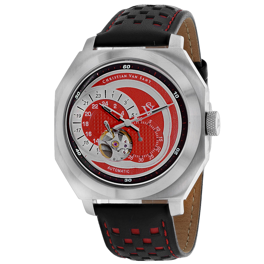 Christian Van Sant Stainless steel case watch in red